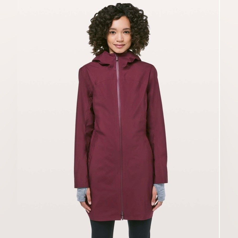 lululemon athletica Women's Burgundy Hooded Long Jacket